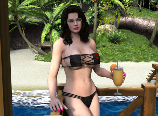 Картинка 3д+графика люди+ people взгляд девушка фон