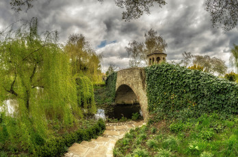 Картинка природа парк дорожка мостик