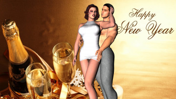 Картинка 3д+графика праздники+ holidays парень фон взгляд девушка