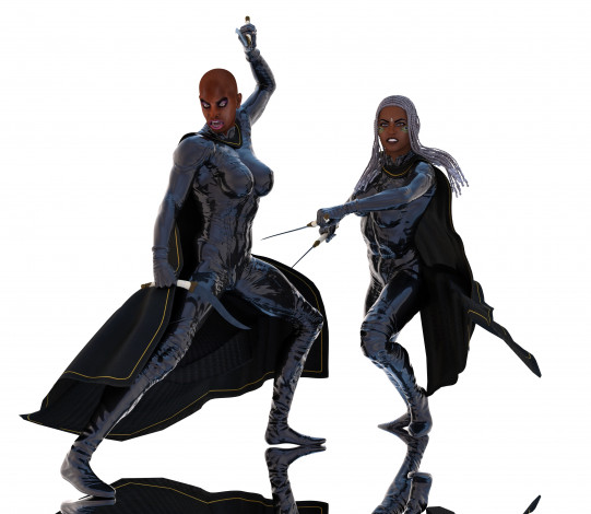 Обои картинки фото 3д графика, фантазия , fantasy, девушка, парень, фон, взгляд