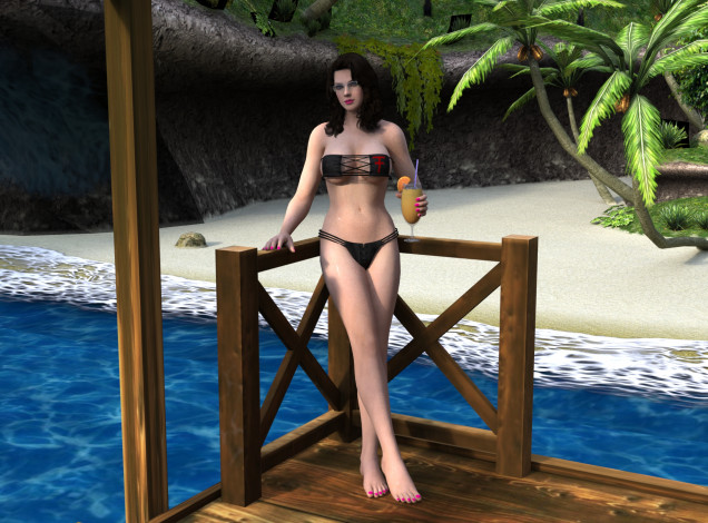 Обои картинки фото 3д графика, люди , people, взгляд, девушка, фон