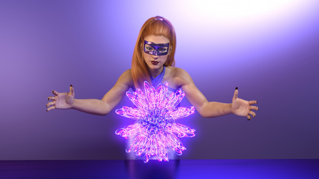 Обои картинки фото 3д графика, фантазия , fantasy, взгляд, девушка, фон