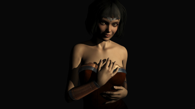 Обои картинки фото 3д графика, люди , people, фон, взгляд, девушка