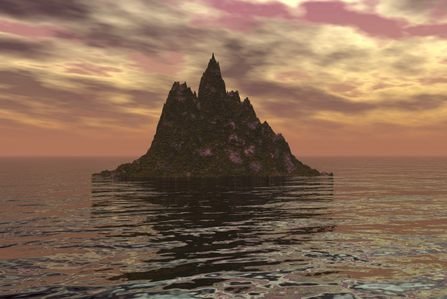 Обои картинки фото 3д графика, природа , nature, море, скала