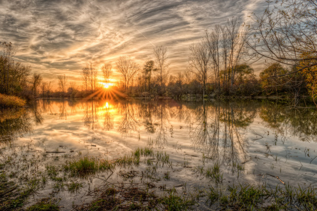 Обои картинки фото природа, восходы, закаты, простор