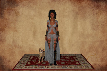 Картинка 3д+графика люди+и+животные+ people+and+animals девушка фон взгляд