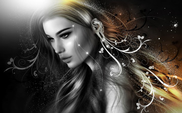 Картинка 3д+графика портрет+ portraits девушка фон взгляд