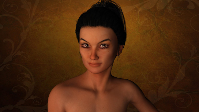 Обои картинки фото 3д графика, портрет , portraits, фон, девушка, взгляд