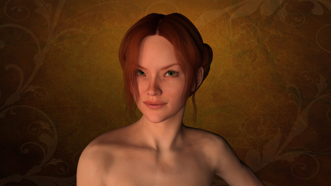 Обои картинки фото 3д графика, портрет , portraits, взгляд, фон, девушка