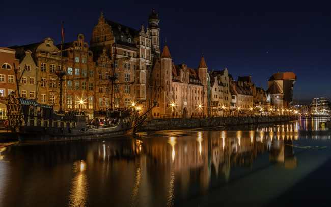 Обои картинки фото gdansk, корабли, порты ,  причалы, набережная