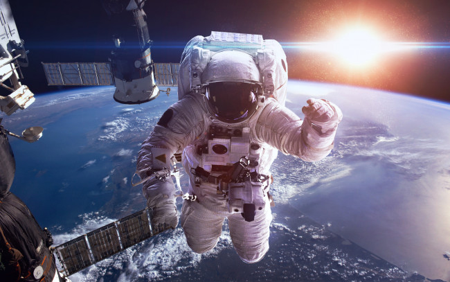 Обои картинки фото космос, астронавты, космонавты, космонавт