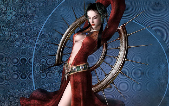 Обои картинки фото видео игры, a3,  age of sovereign , project a3, шипы, платье, декольте, девушка