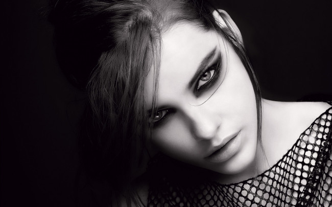 Обои картинки фото девушки, barbara palvin, монохром