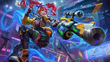 Картинка видео+игры smite девушка фон взгляд униформа оружие