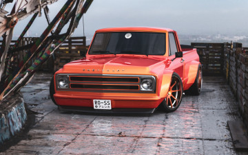 обоя chevrolet c10 slammed, автомобили, виртуальный тюнинг, chevrolet, c10, slammed, американская, классика, и, мощь