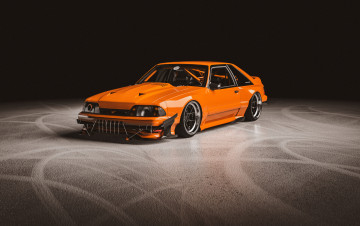 обоя ford mustang foxbody harpuna, автомобили, виртуальный тюнинг, ford, mustang, foxbody, harpuna, американская, классика, и, мощь