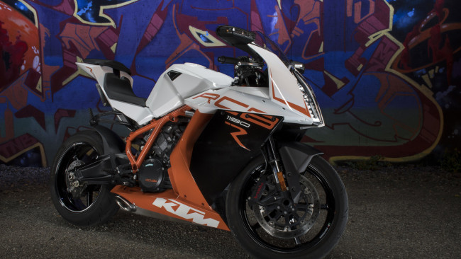 Обои картинки фото мотоциклы, ktm, brown, 1190, rc8, motorcycle, белый