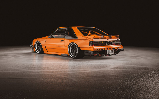 Обои картинки фото ford mustang foxbody harpuna, автомобили, виртуальный тюнинг, ford, mustang, foxbody, harpuna, американская, классика, и, мощь