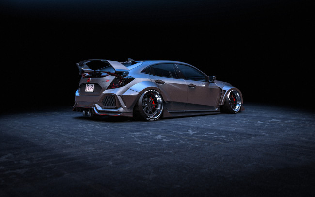 Обои картинки фото honda civic type-r fk8, автомобили, виртуальный тюнинг, honda, civic, type, r, fk8, японское, легендарное, качество, сделанное, на, века
