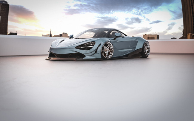 Обои картинки фото mclaren 720s widebody, автомобили, виртуальный тюнинг, mclaren, 720s, widebody, современная, классика, элегантность, и, мощь