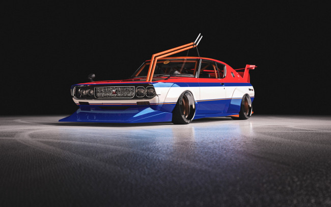 Обои картинки фото nissan skyline gt-r 2000 bosozoku, автомобили, виртуальный тюнинг, nissan, skyline, gtr, 2000, bosozoku, японское, легендарное, качество, сделанное, на, века