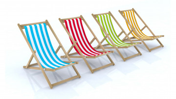 Картинка 3д+графика реализм+ realism шезлонги цвета