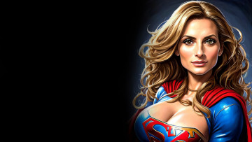 Картинка рисованное комиксы нейросети графика нейроарт ai art нейронные сети рисунки нейро искусство supergirl