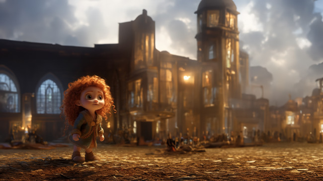 Обои картинки фото 3д графика, мультфильмы и в игры, merida, brave, ai, art, искусственный, интеллект, персонаж, мультфильм