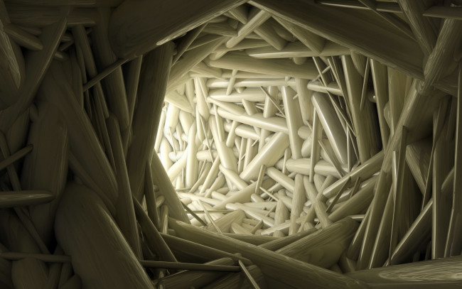 Обои картинки фото 3д графика, моделирование , modeling, тоннель, бревна