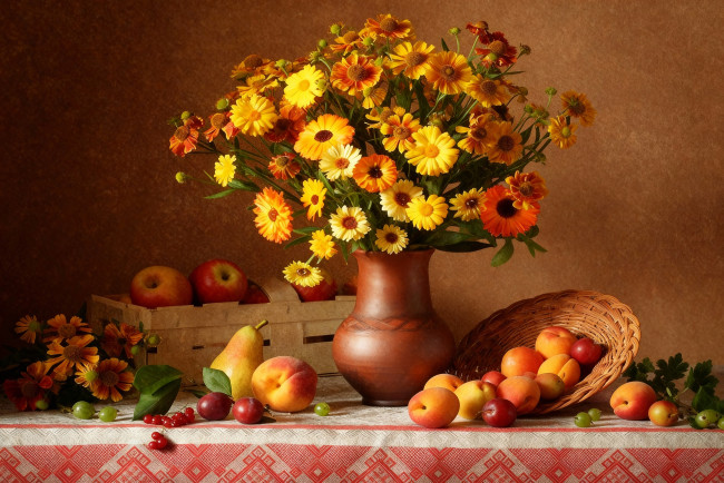 Обои картинки фото рисованное, цветы, натюрморт