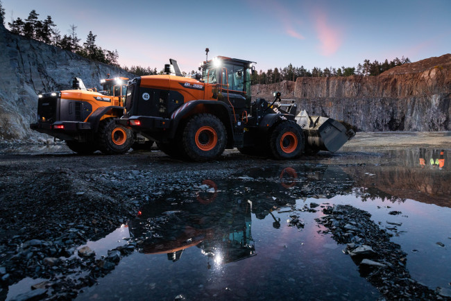 Обои картинки фото техника, фронтальные погрузчики, doosan