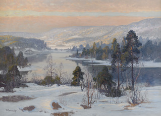 обоя рисованные, carl, brandt, пейзаж, дерево