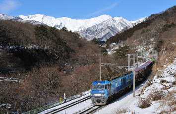 Картинка техника поезда горы рельсы поезд