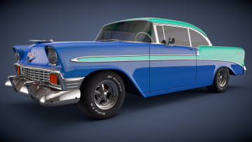 Картинка автомобили 3д coupe air bel 1956 chevrolet