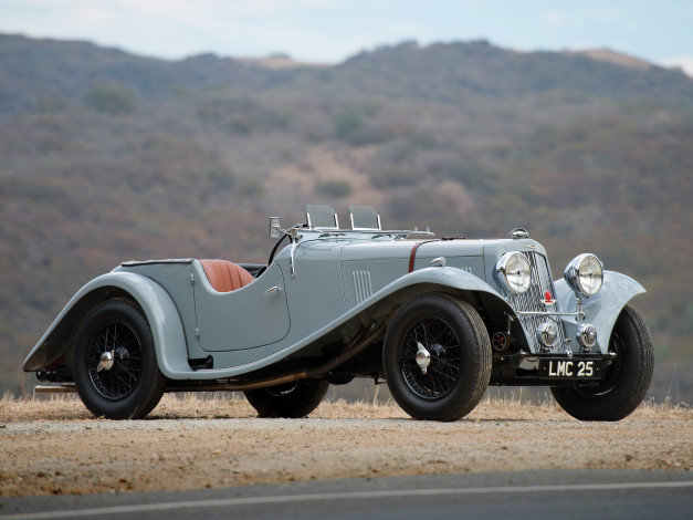 Обои картинки фото автомобили, классика, aston-martin, 15-98-2-4, passenge, серый