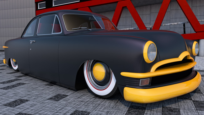 Обои картинки фото автомобили, 3д, coupe, club, ford, 1950