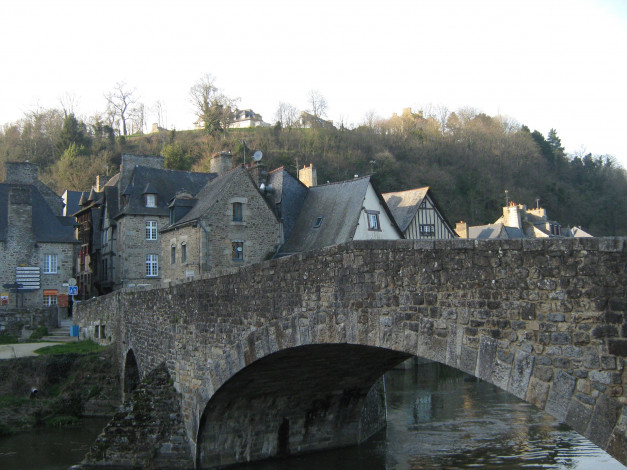 Обои картинки фото динан,  франция, города, - мосты, франция, дома, мост, природа, лето