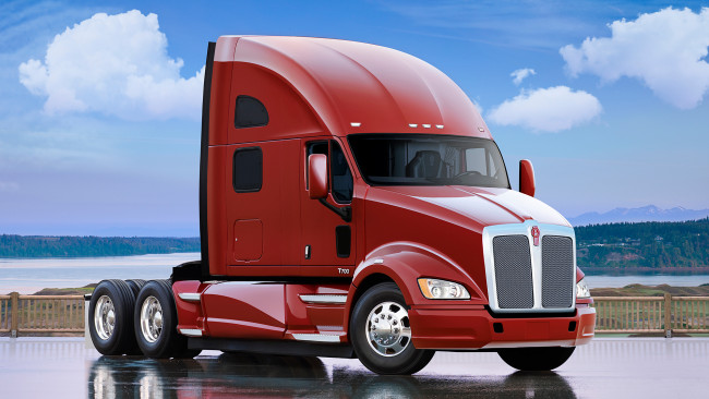 Обои картинки фото kenworth - t700 75-inch sleeper, автомобили, kenworth, тяжелый, грузовик, седельный, тягач