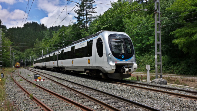 Обои картинки фото техника, электрички, железная, дорога, локомотив, состав