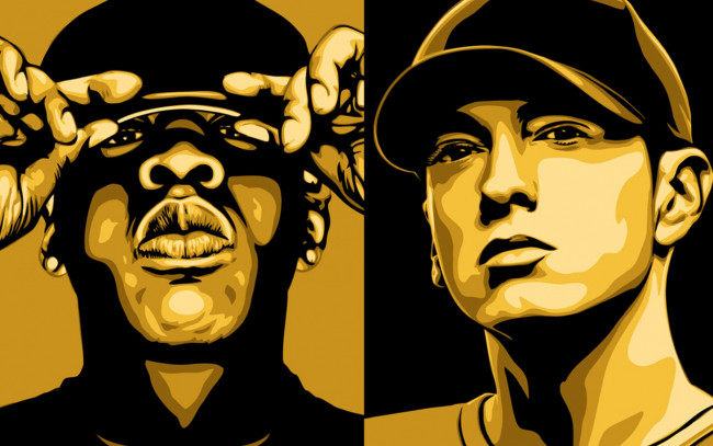 Обои картинки фото музыка, eminem, лица