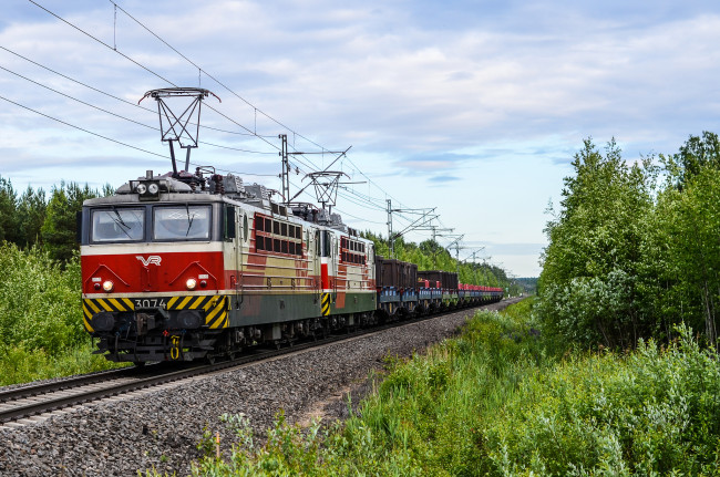 Обои картинки фото техника, электрички, железная, дорога, локомотив, состав