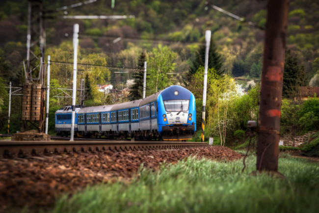 Обои картинки фото техника, электрички, железная, дорога, локомотив, состав