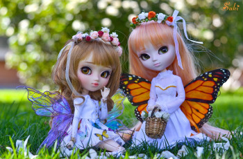 Картинка разное игрушки куклы девочки фея венок крылья