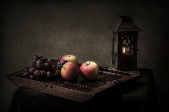 Обои картинки фото еда, фрукты,  ягоды, яблоки, виноград