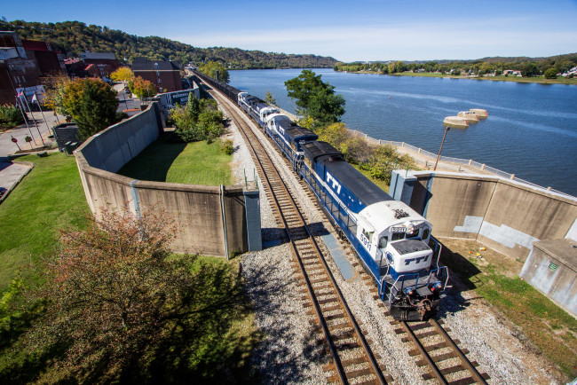 Обои картинки фото техника, поезда, рельсы, дорога, железная, состав, локомотив