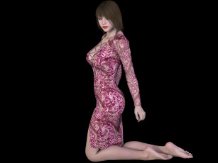 Картинка 3д+графика люди+ people взгляд фон девушка