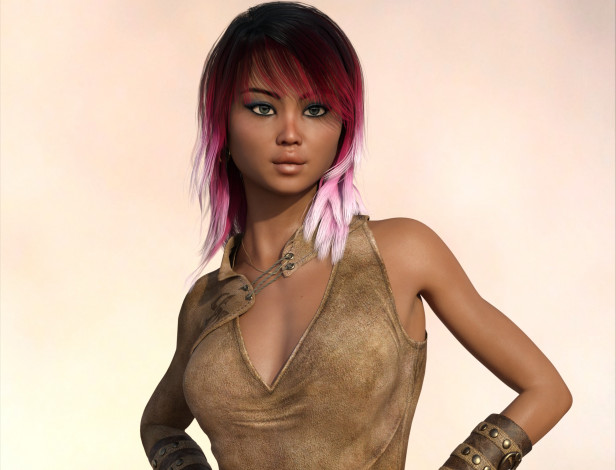 Обои картинки фото 3д графика, люди , people, фон, взгляд, девушка