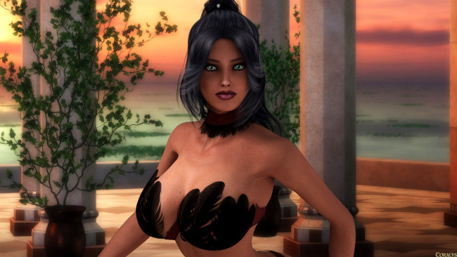 Обои картинки фото 3д графика, люди , people, фон, взгляд, девушка