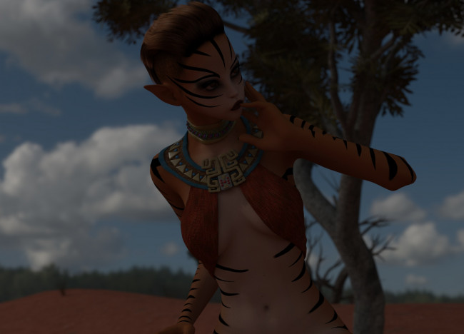 Обои картинки фото 3д графика, эльфы , elves, фон, взгляд, эльфийка