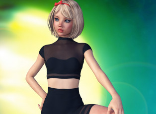 Картинка 3д+графика люди+ people девушка взгляд фон